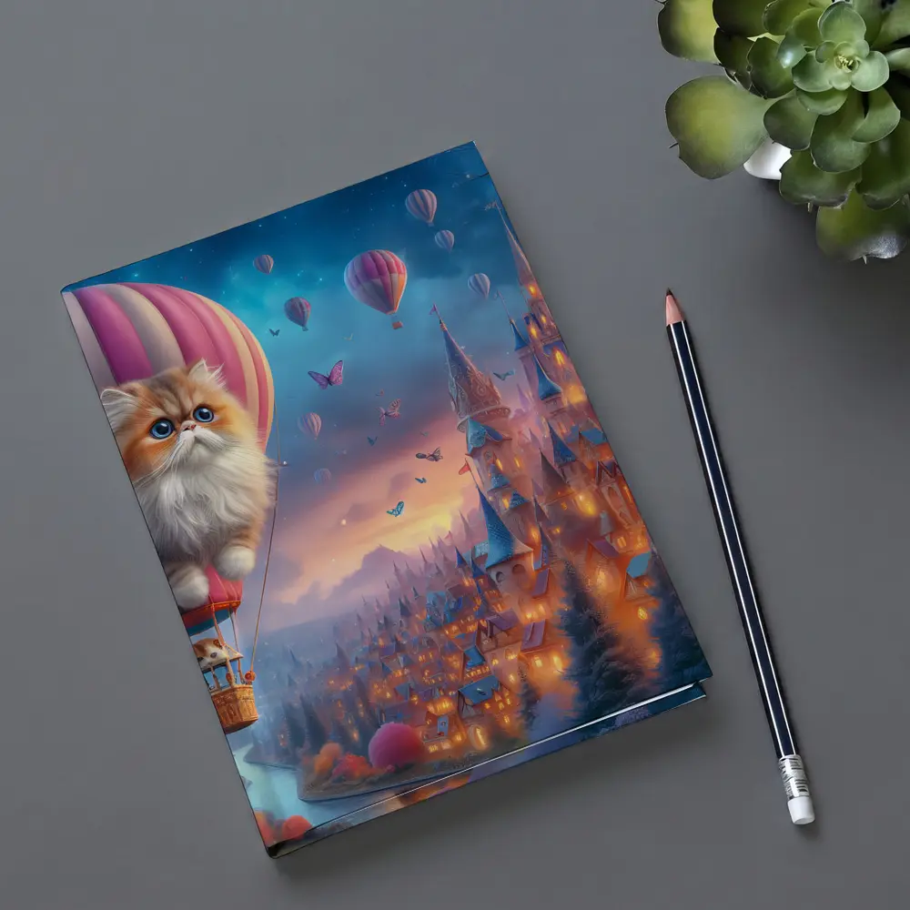 Persian Cat Hot Air Balloon Fantasy Castle – Notebooks