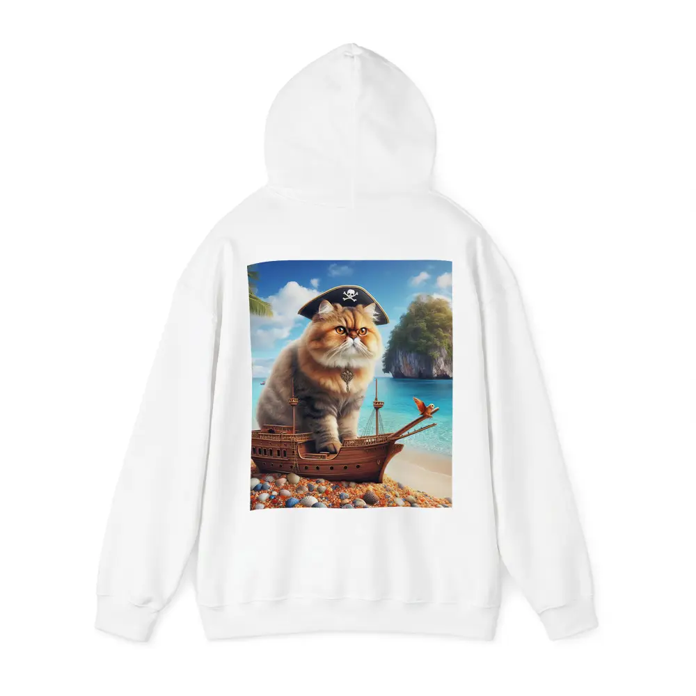 Persian Cat Pirate Ship Tropical Beach – Hoodies