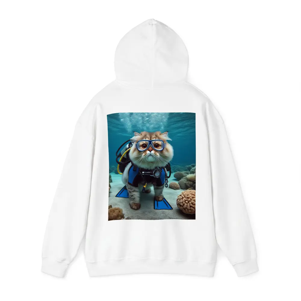 Exotic Shorthair Cat Scuba Diver Underwater Coral – Hoodies