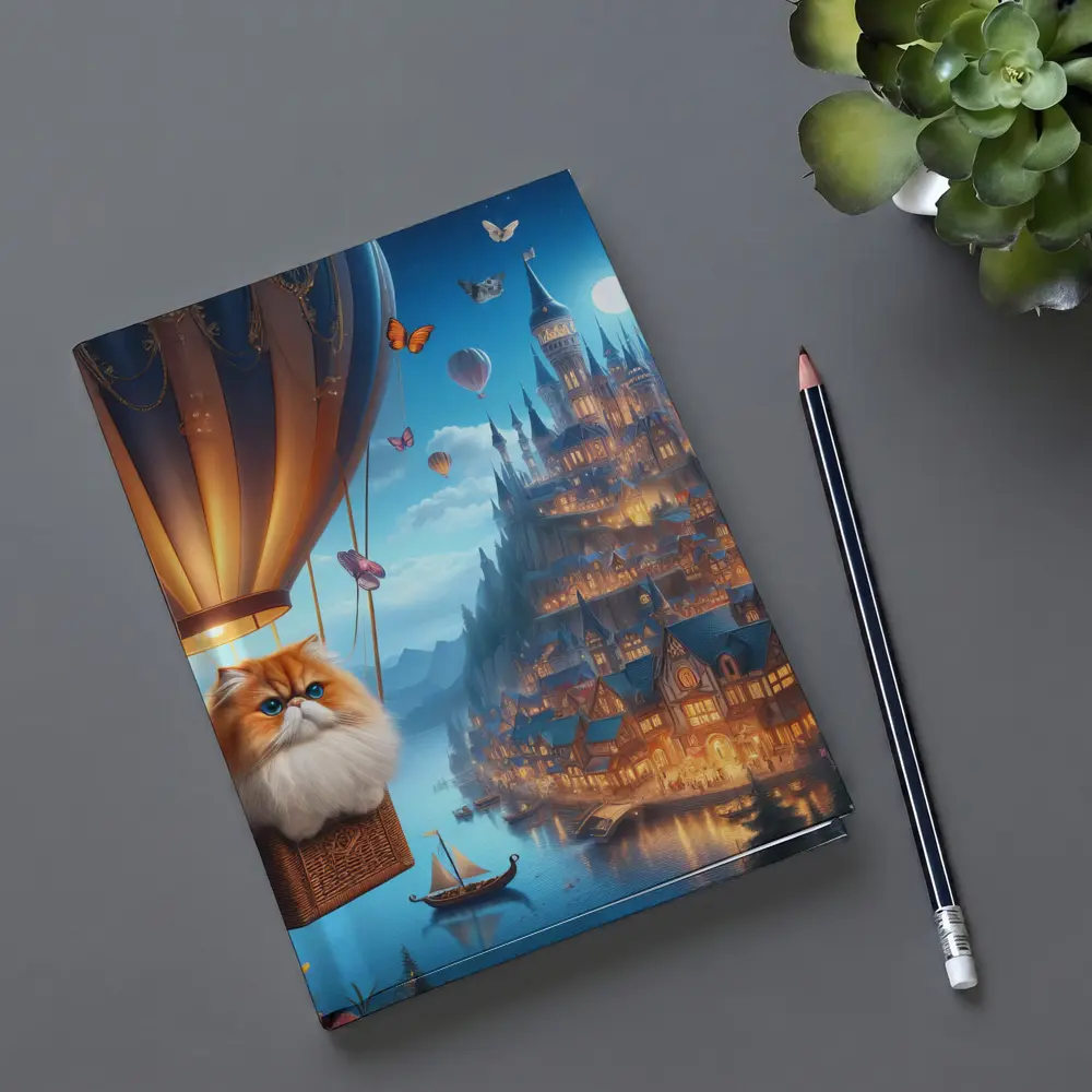 Persian Cat Hot Air Balloon Fantasy Castle – Notebooks