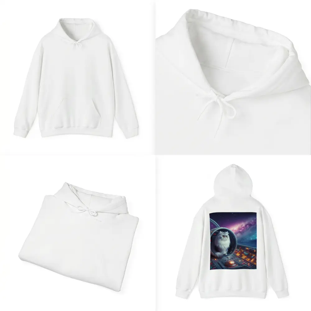 Persian Cat Inside Spaceship Cockpit Galaxy – Hoodies