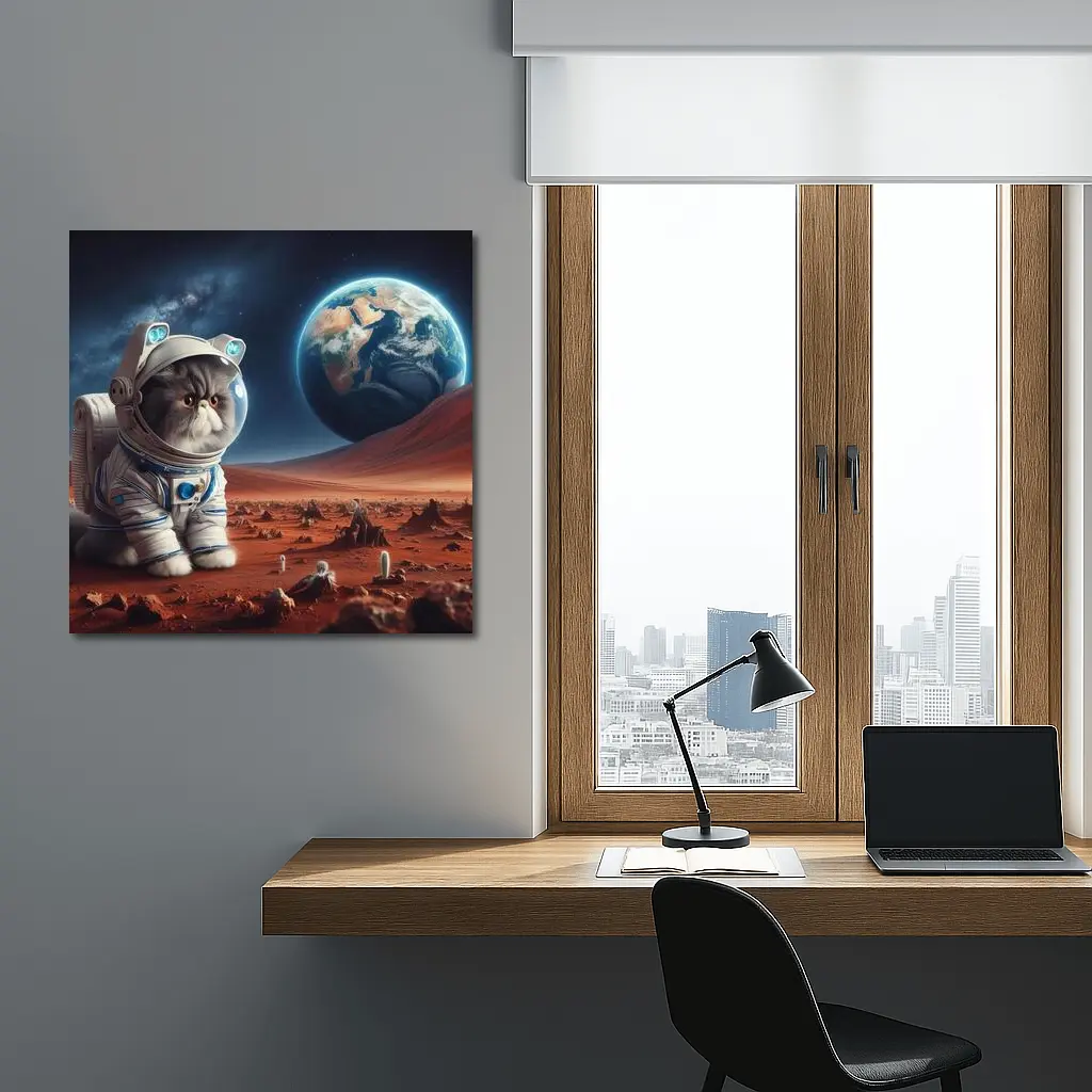 Exotic Shorthair Cat Astronaut on Mars – Wall Art