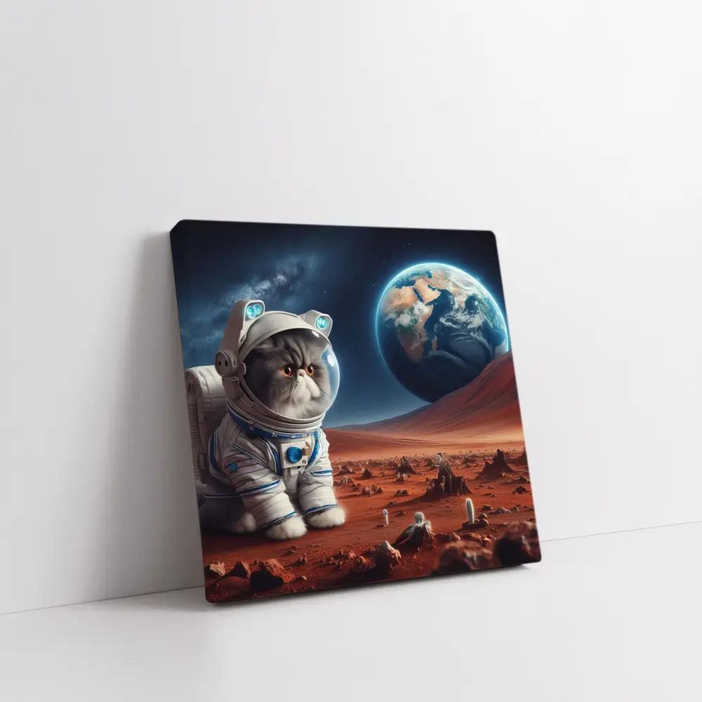 Exotic Shorthair Cat Astronaut on Mars – Wall Art
