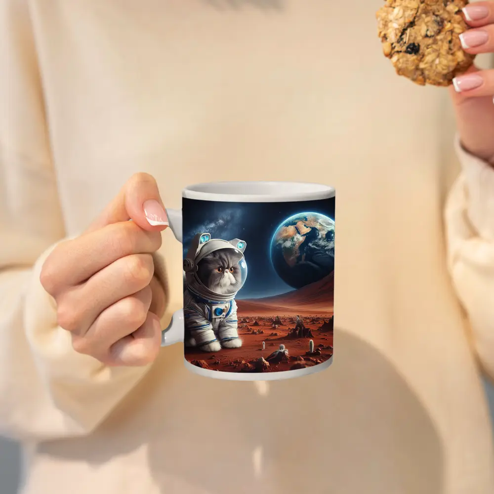 Exotic Shorthair Cat Astronaut on Mars – Mugs