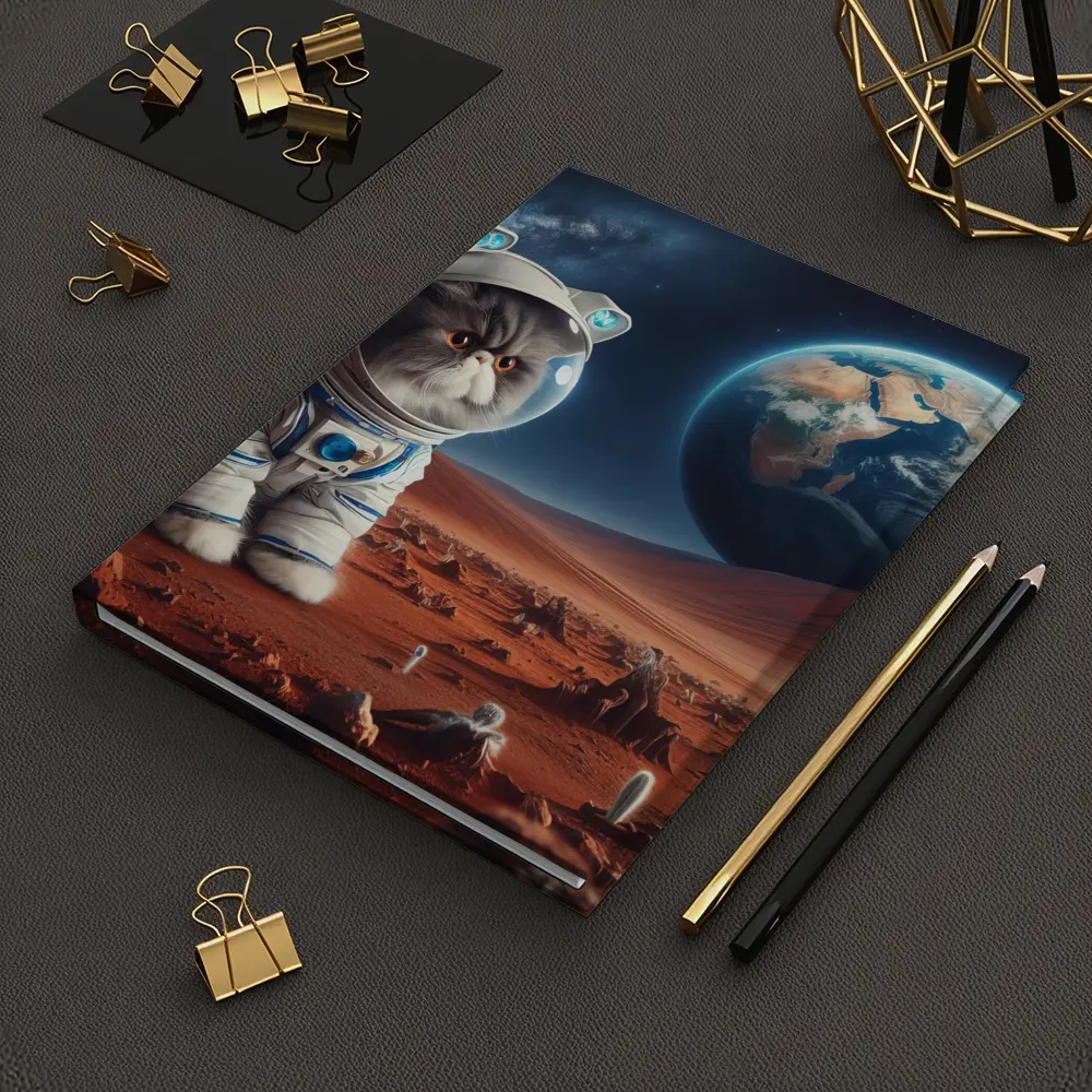 Exotic Shorthair Cat Astronaut on Mars – Notebooks