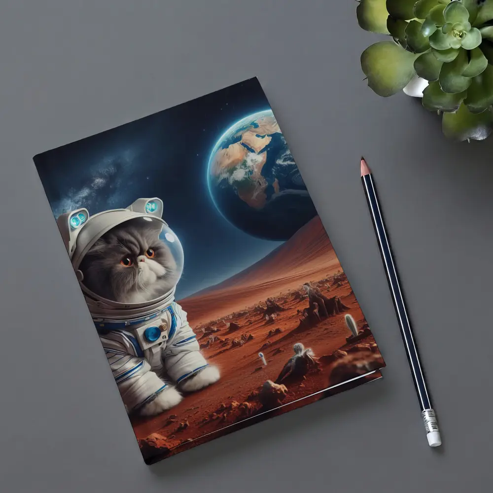 Exotic Shorthair Cat Astronaut on Mars – Notebooks