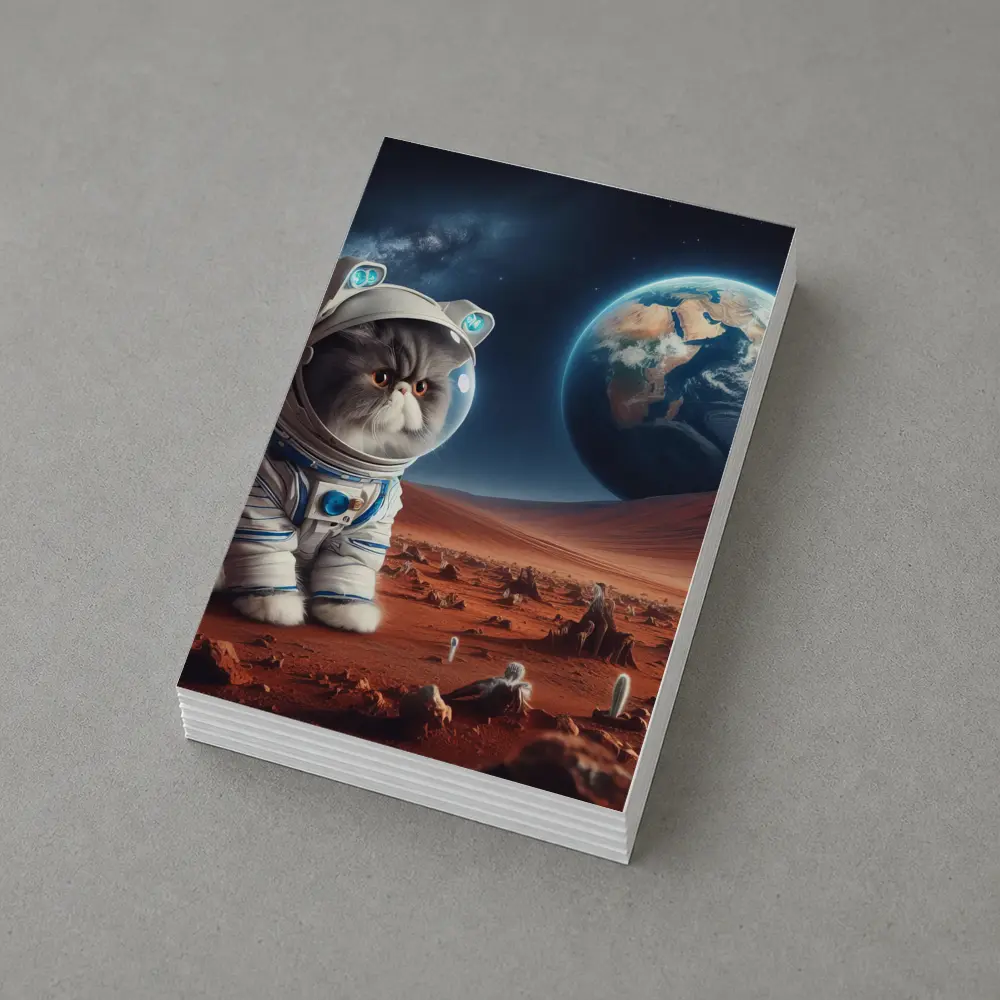 Exotic Shorthair Cat Astronaut on Mars – Postcards