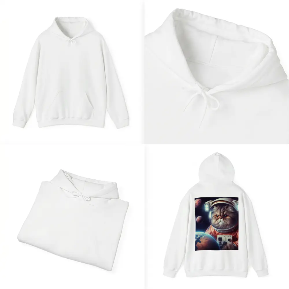 Persian Cat Astronaut Floating In Space – Hoodies