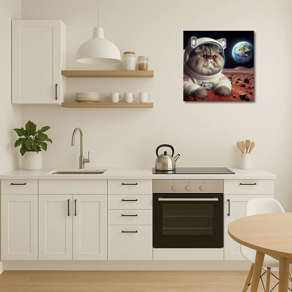 Persian Cat Astronaut On Mars Surface – Wall Art
