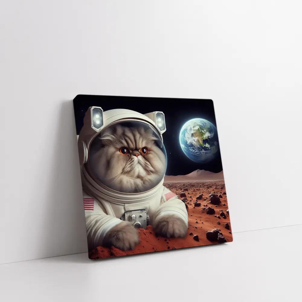 Persian Cat Astronaut On Mars Surface – Wall Art