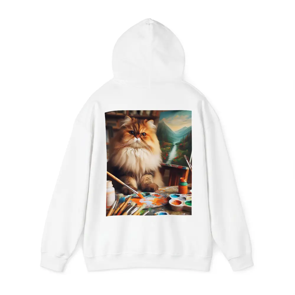 Persian Cat Artist Studio Painting Scene – Hoodies