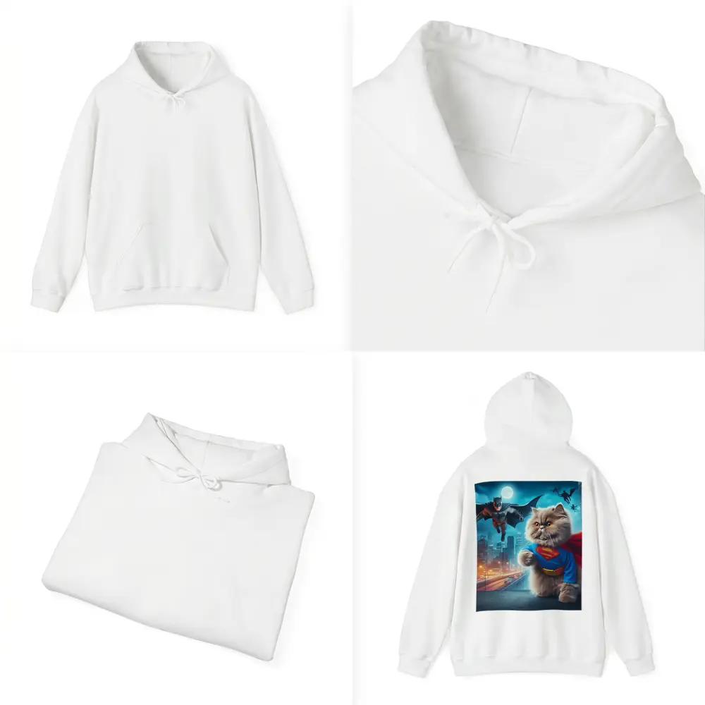 Persian Cat Superman Hero City Night – Hoodies