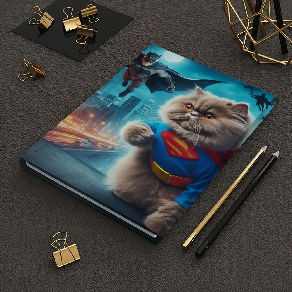 Persian Cat Superman Hero City Night – Notebooks