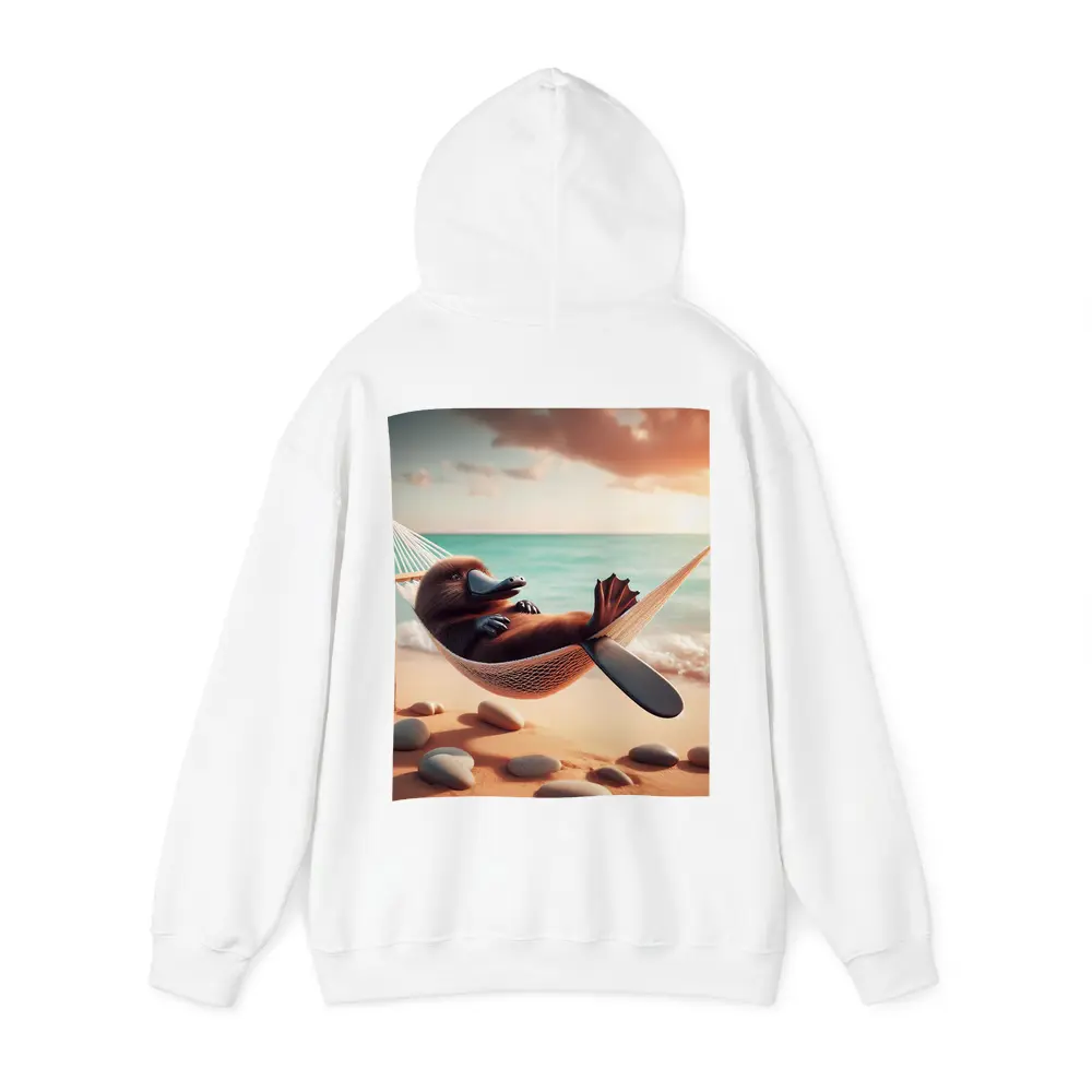 Platypus Relaxing In Hammock Beach Scene – Hoodies