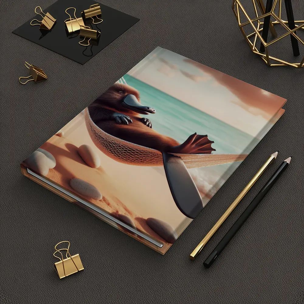 Platypus Relaxing In Hammock Beach Scene – Notebooks
