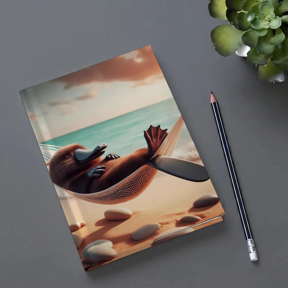 Platypus Relaxing In Hammock Beach Scene – Notebooks