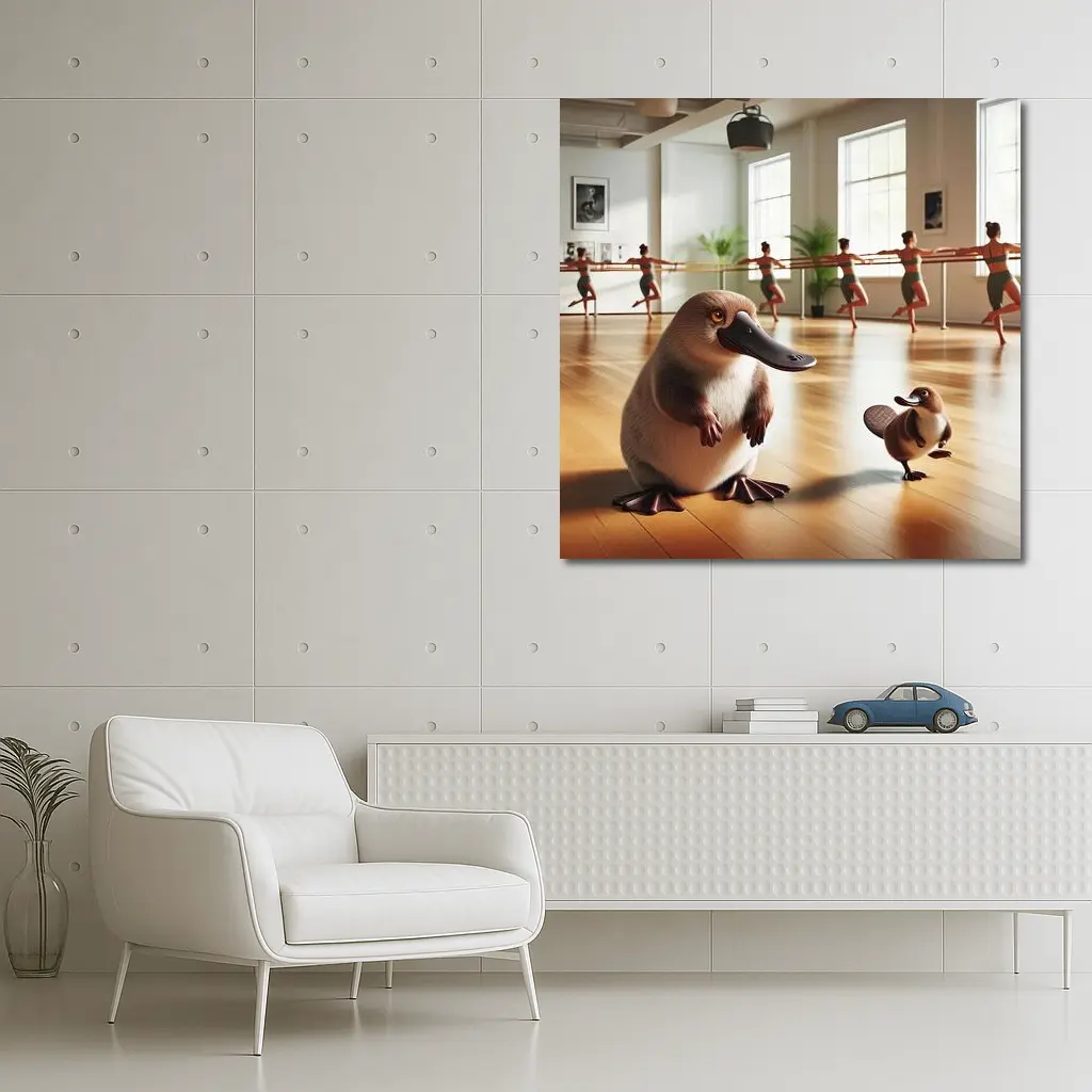 Platypus Duo In Ballet Dance Studio – Wall Art