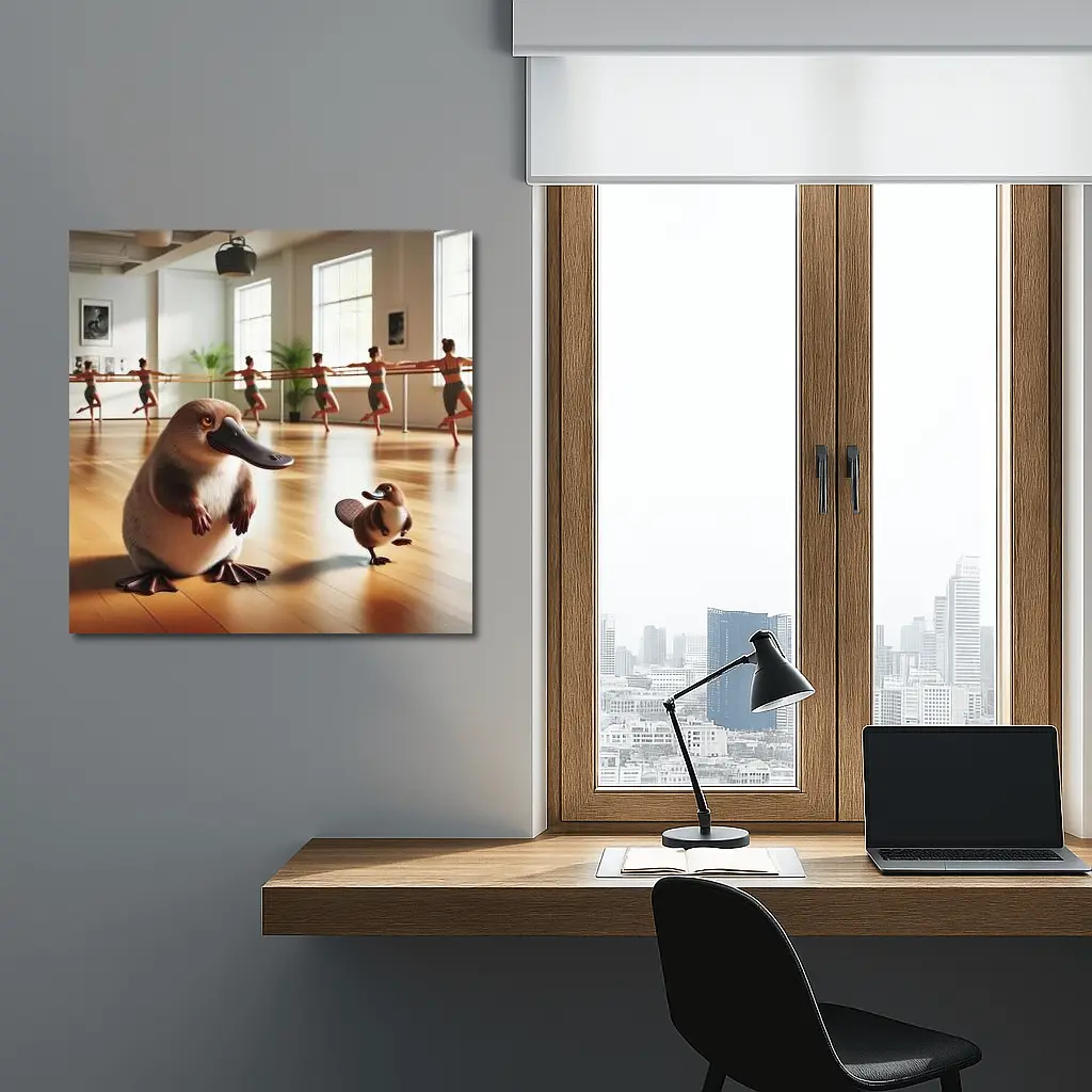 Platypus Duo In Ballet Dance Studio – Wall Art
