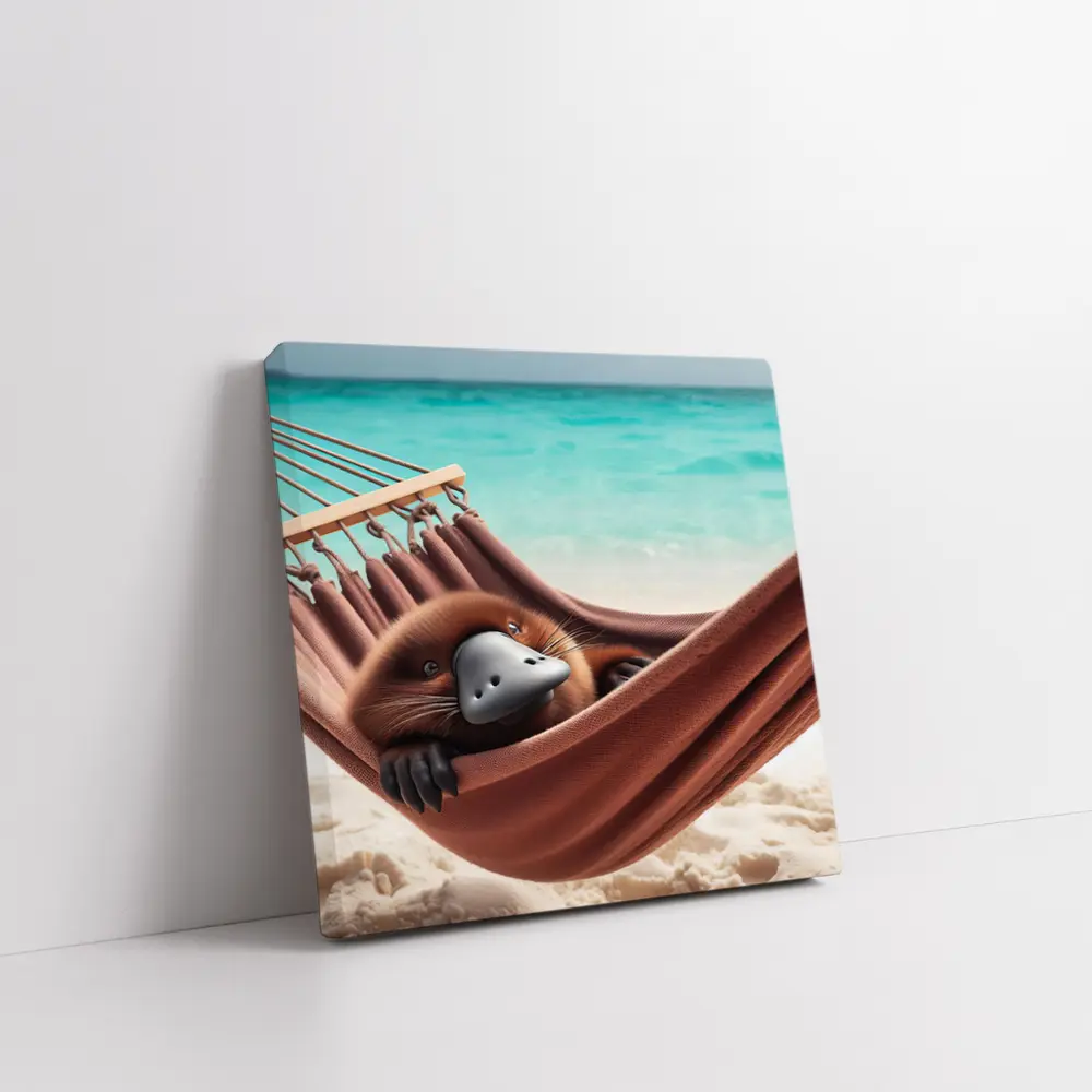 Platypus Relaxing In Beach Hammock – Wall Art