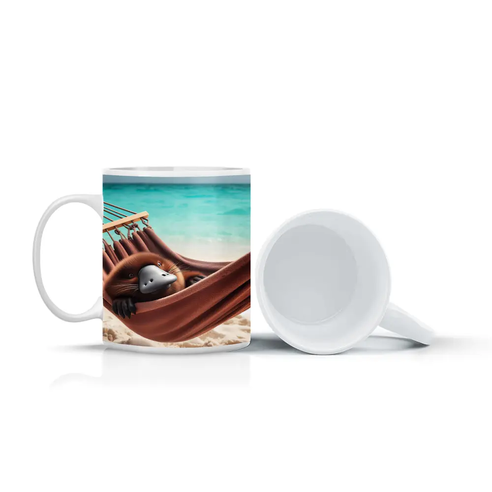 Platypus Relaxing In Beach Hammock – Mugs