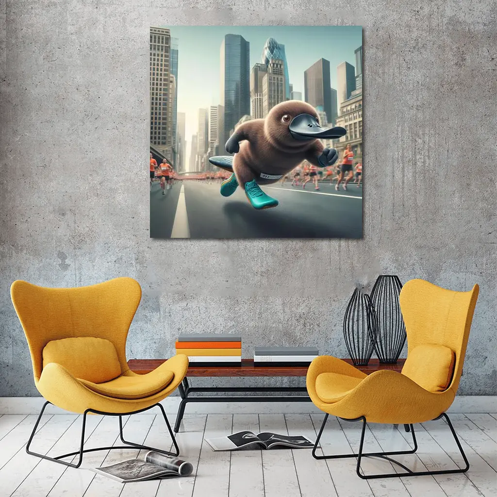 Platypus Running City Marathon Street Race – Wall Art