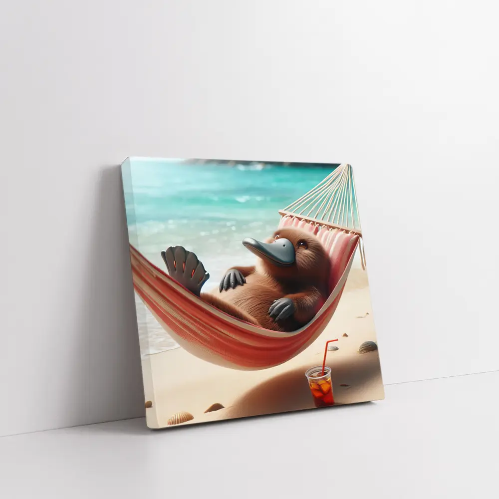 Platypus Relaxing In Beach Hammock – Wall Art
