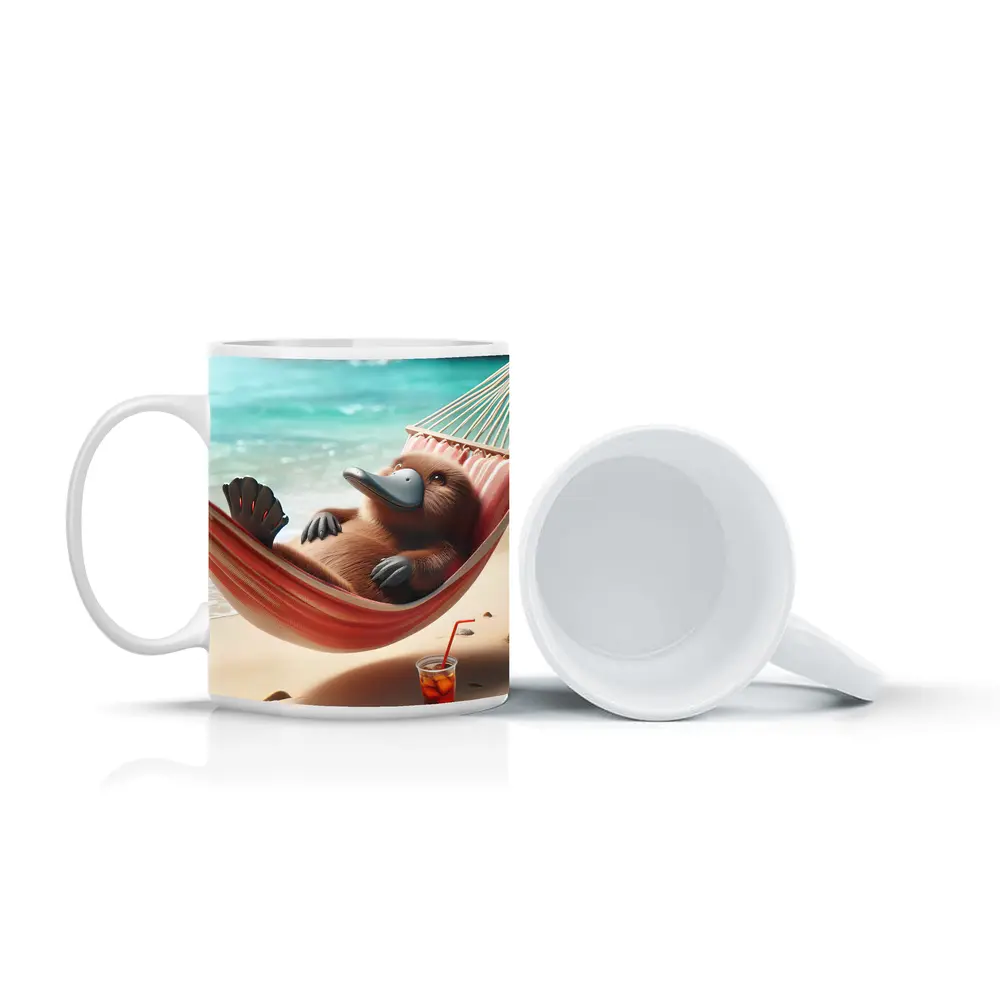Platypus Relaxing In Beach Hammock – Mugs