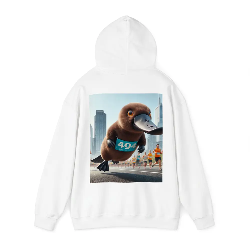 Cartoon Platypus Running City Marathon Race – Hoodies