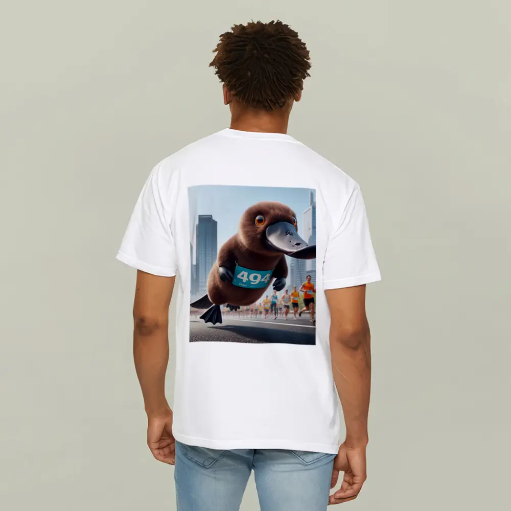 Cartoon Platypus Running City Marathon Race – T-Shirts