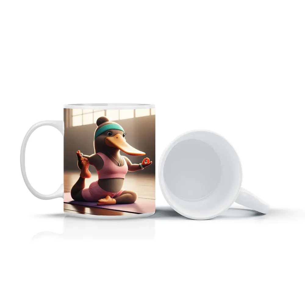 Cartoon Platypus Doing Yoga Pose – Mugs