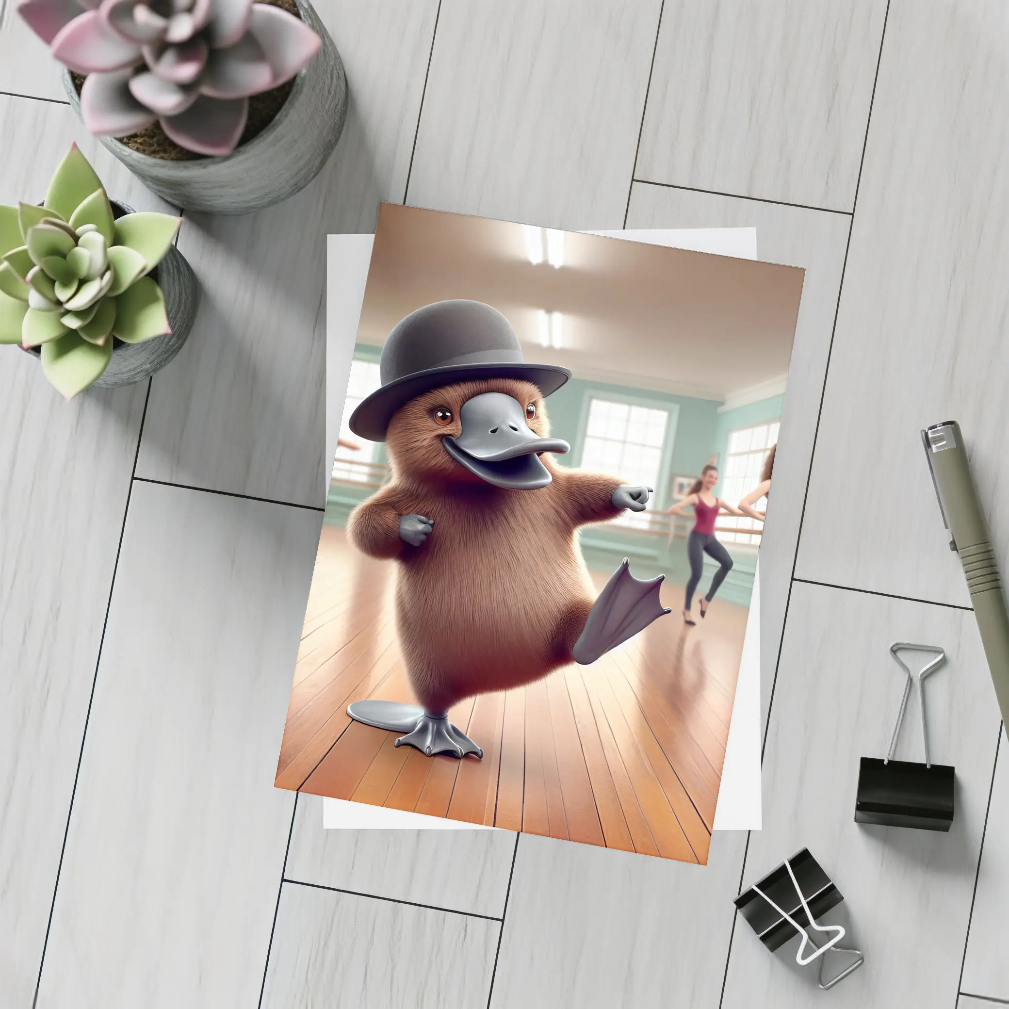 Platypus Dancing Bowler Hat Ballet Studio – Postcards