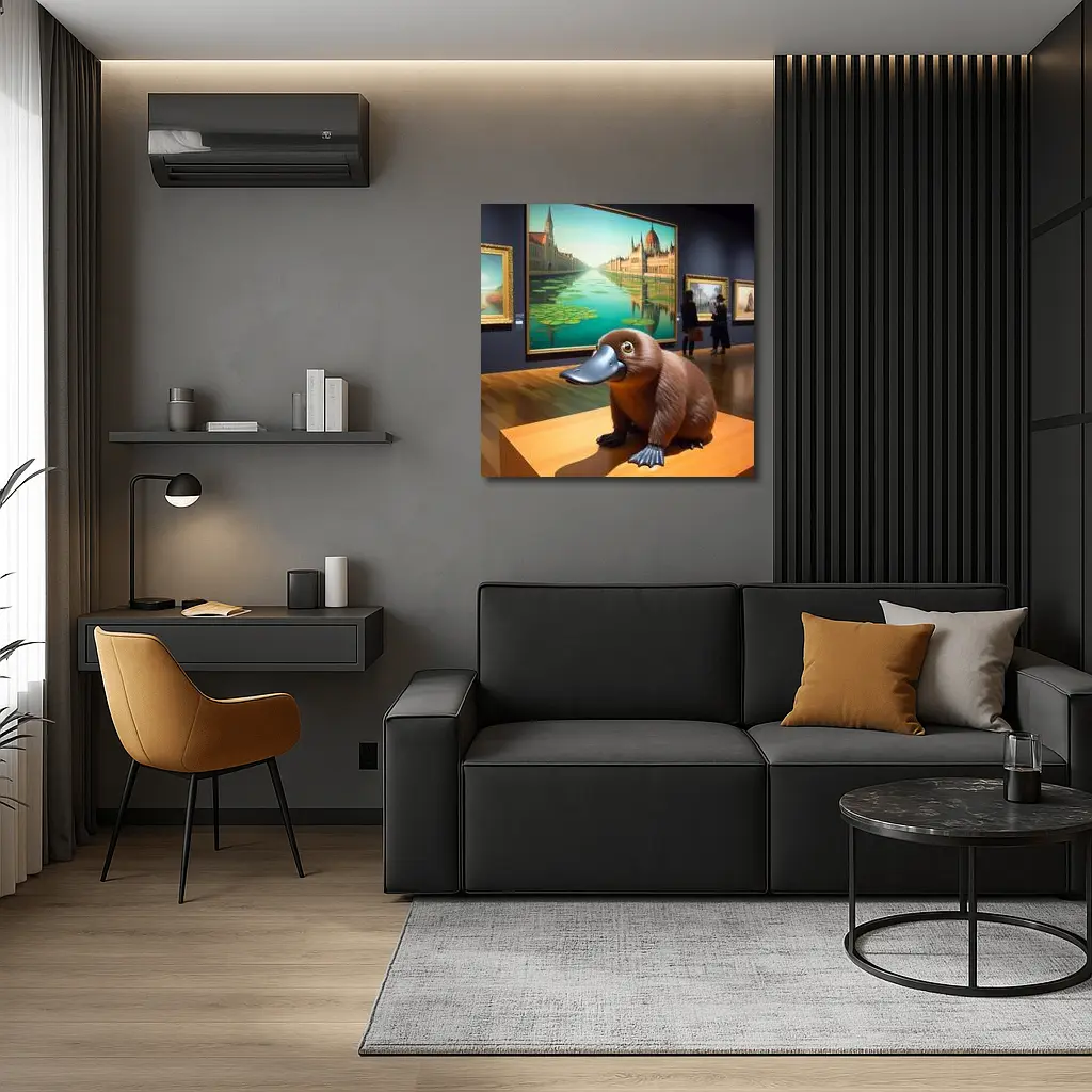 Platypus Sculpture Inside Art Museum Gallery – Wall Art