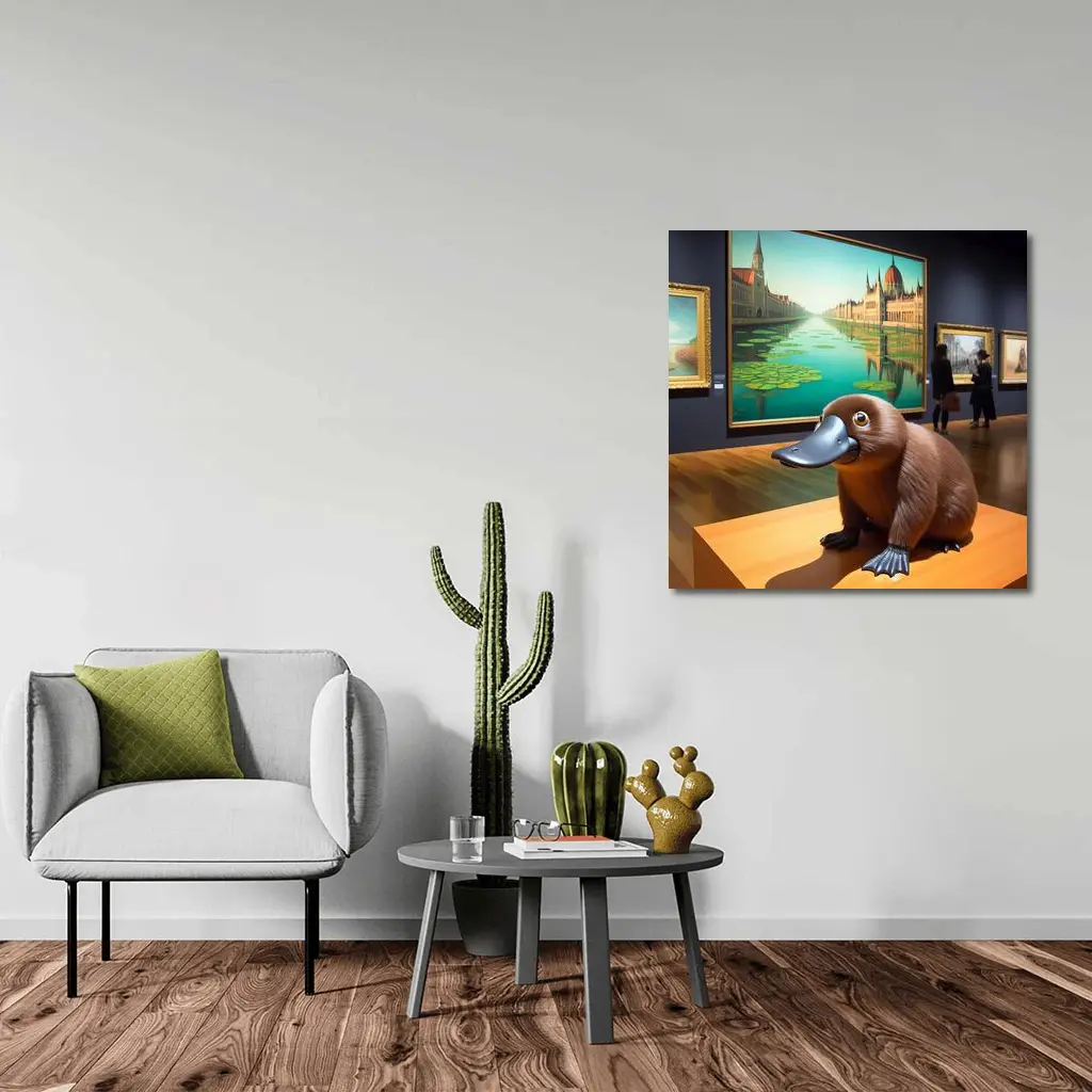 Platypus Sculpture Inside Art Museum Gallery – Wall Art