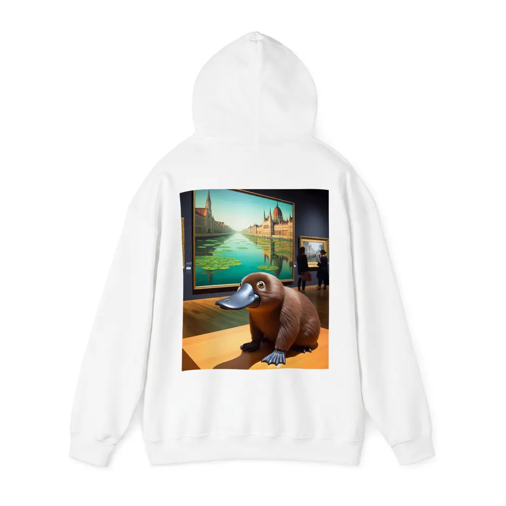 Platypus Sculpture Inside Art Museum Gallery – Hoodies