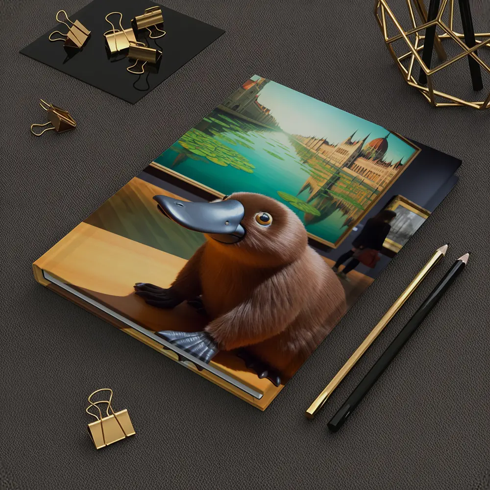 Platypus Sculpture Inside Art Museum Gallery – Notebooks