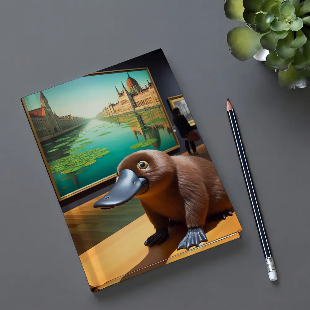 Platypus Sculpture Inside Art Museum Gallery – Notebooks