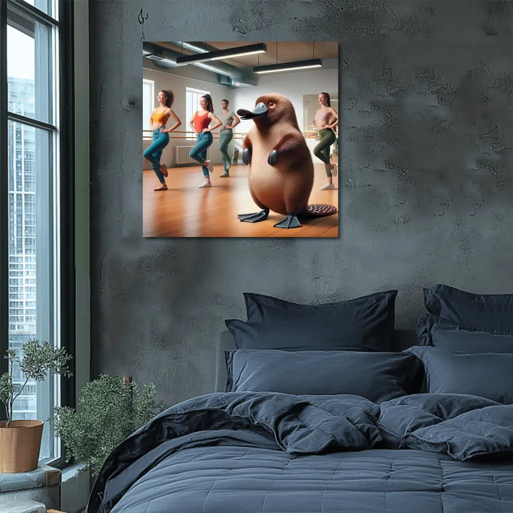 Platypus Dancing in Modern Dance Studio – Wall Art