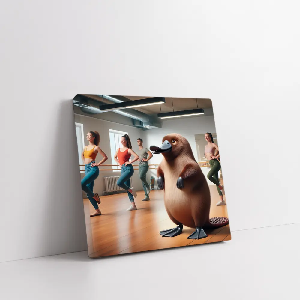 Platypus Dancing in Modern Dance Studio – Wall Art