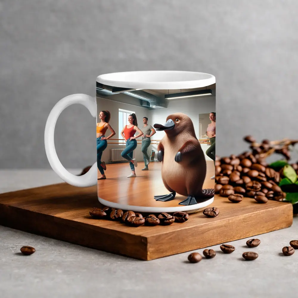Platypus Dancing in Modern Dance Studio – Mugs