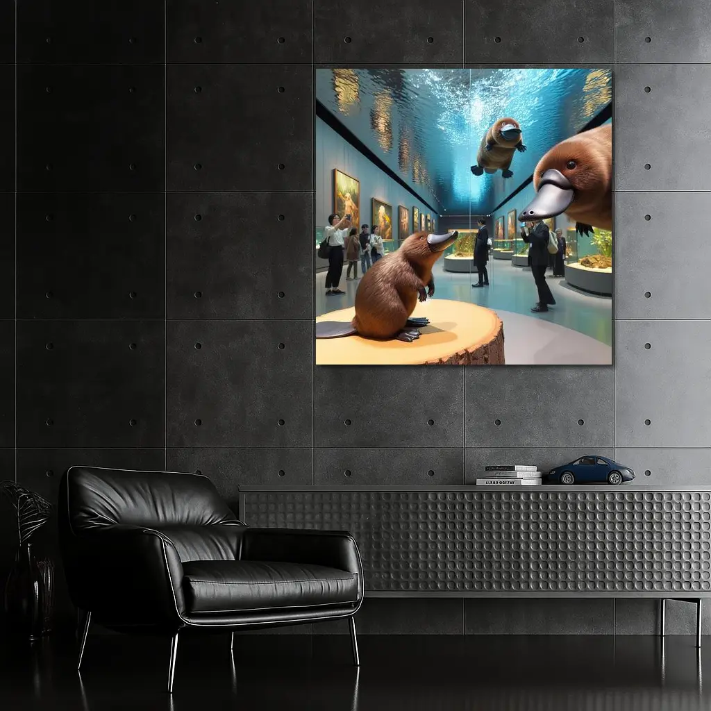 Platypus Art Gallery Museum Aquarium Scene – Wall Art