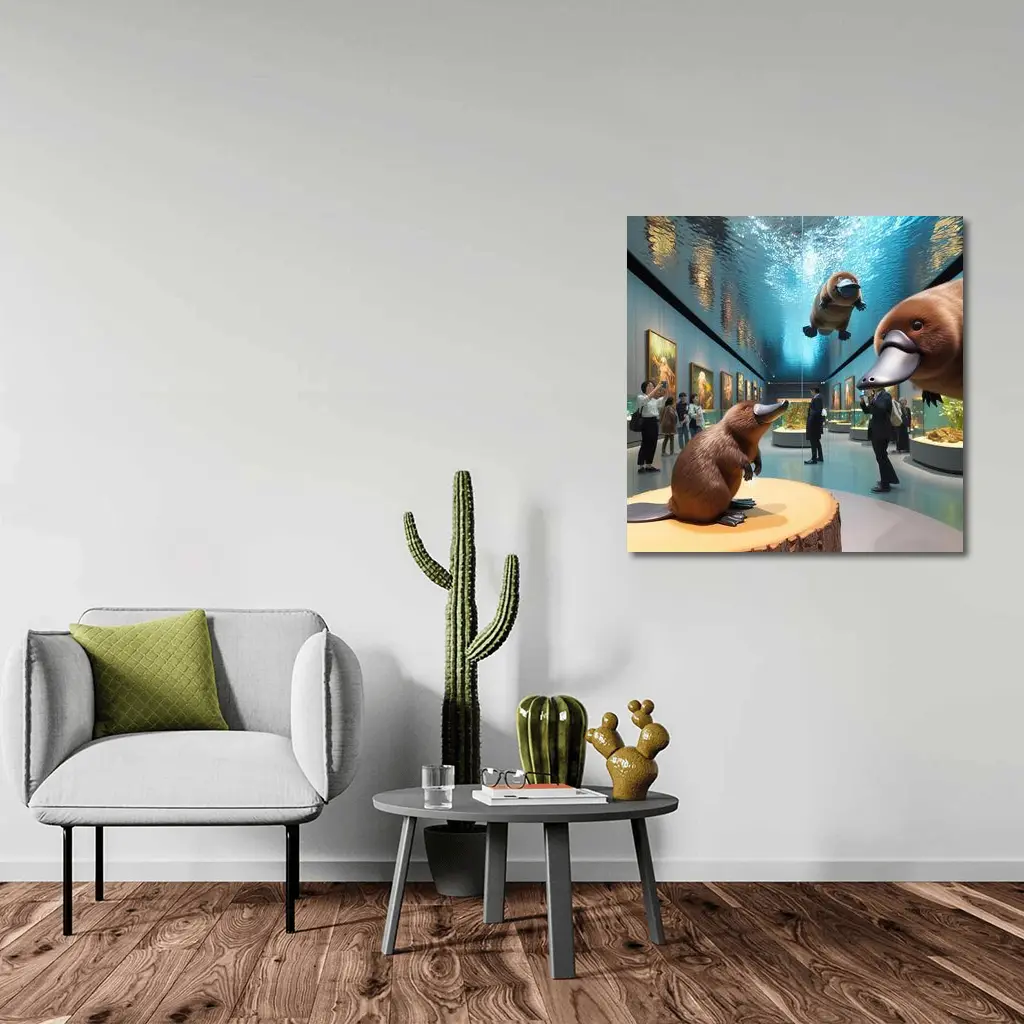 Platypus Art Gallery Museum Aquarium Scene – Wall Art