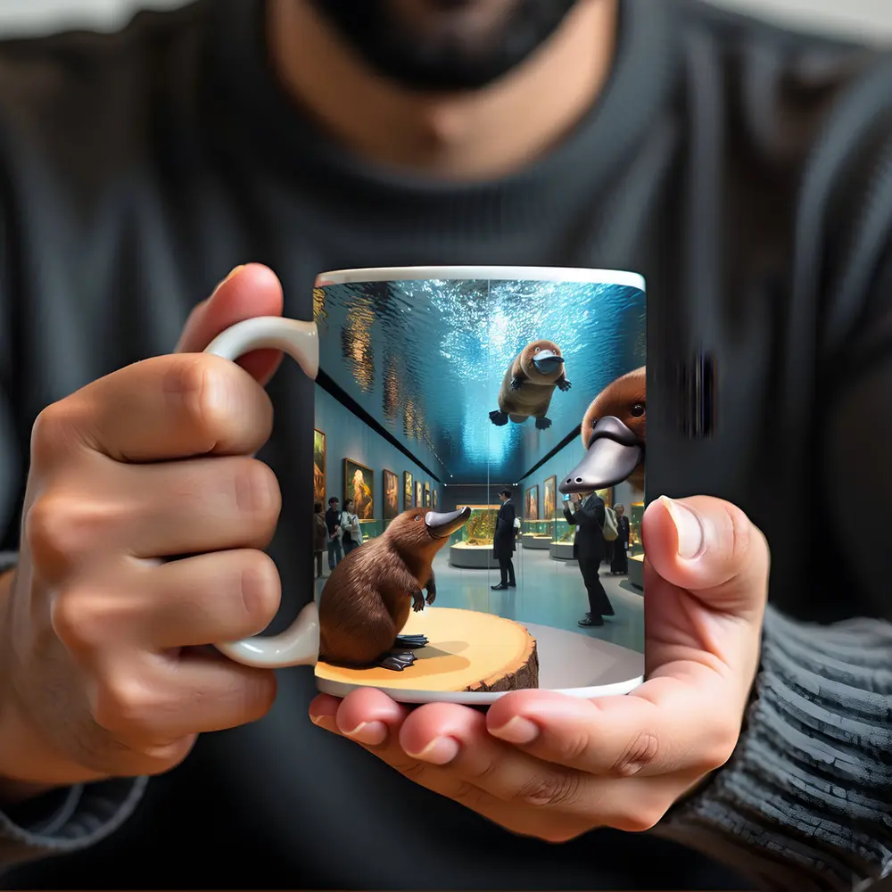 Platypus Art Gallery Museum Aquarium Scene – Mugs