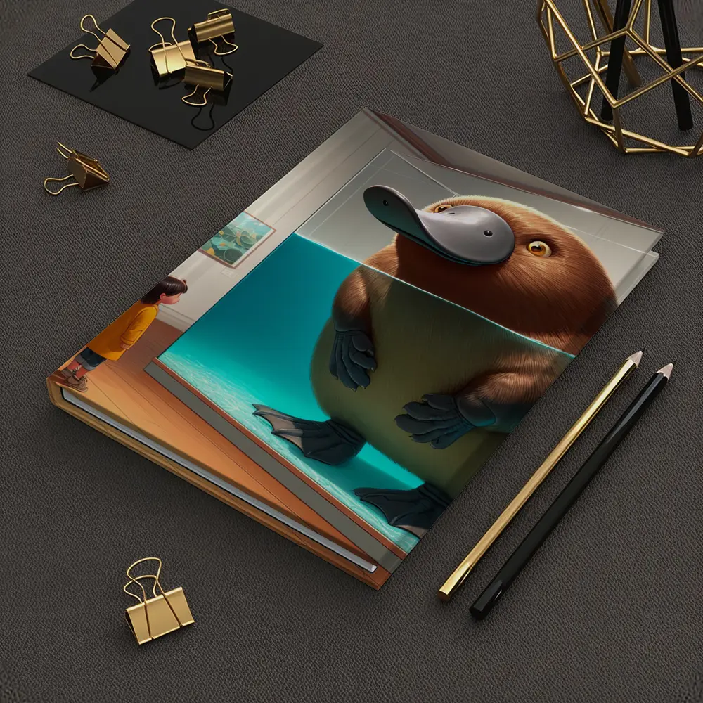 Giant Platypus in Museum Aquarium Cartoon Art – Notebooks