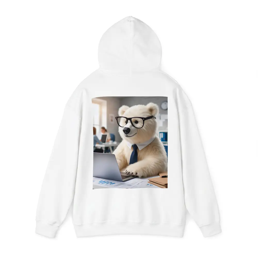 Polar Bear Office Worker Wearing Glasses Tie – Hoodies