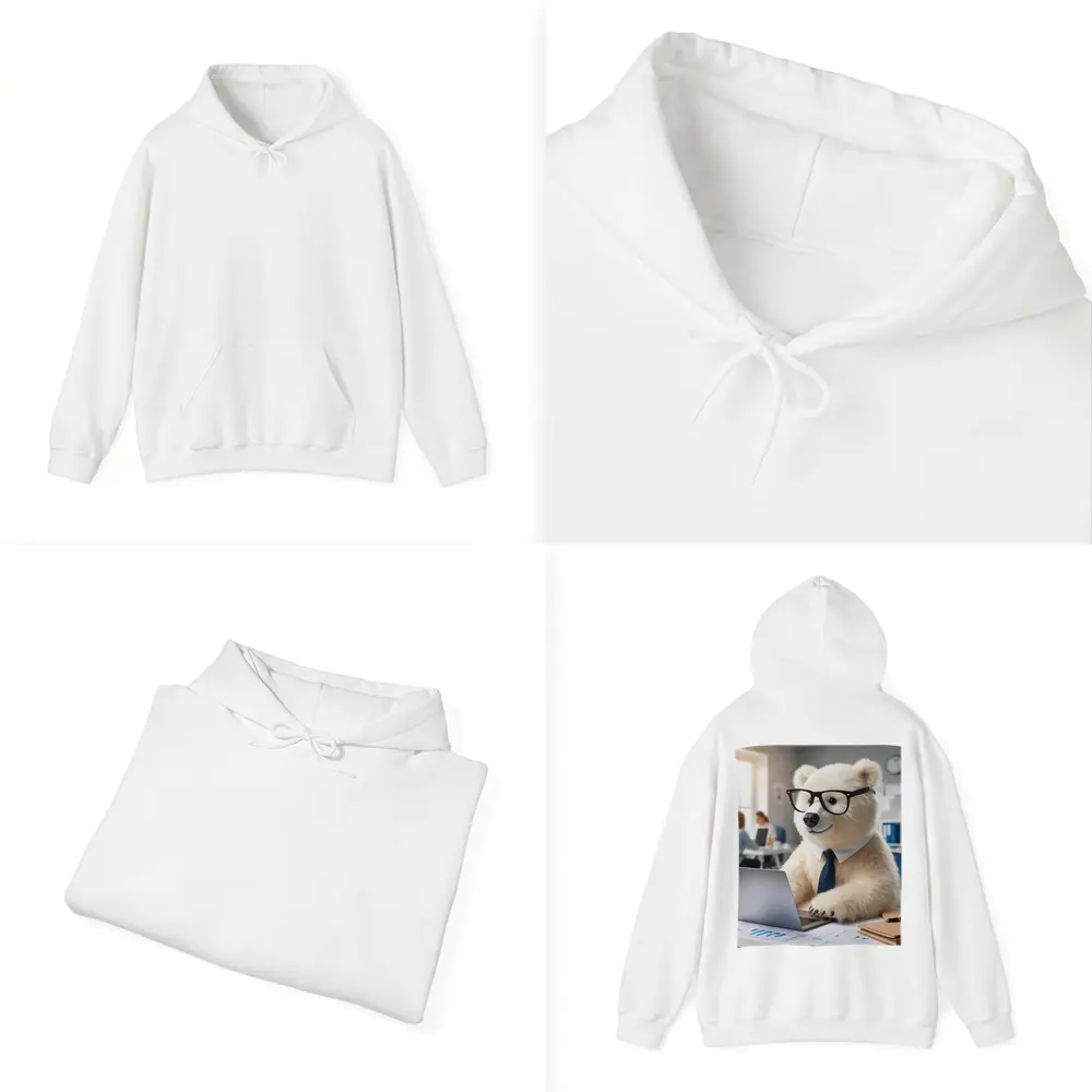 Polar Bear Office Worker Wearing Glasses Tie – Hoodies