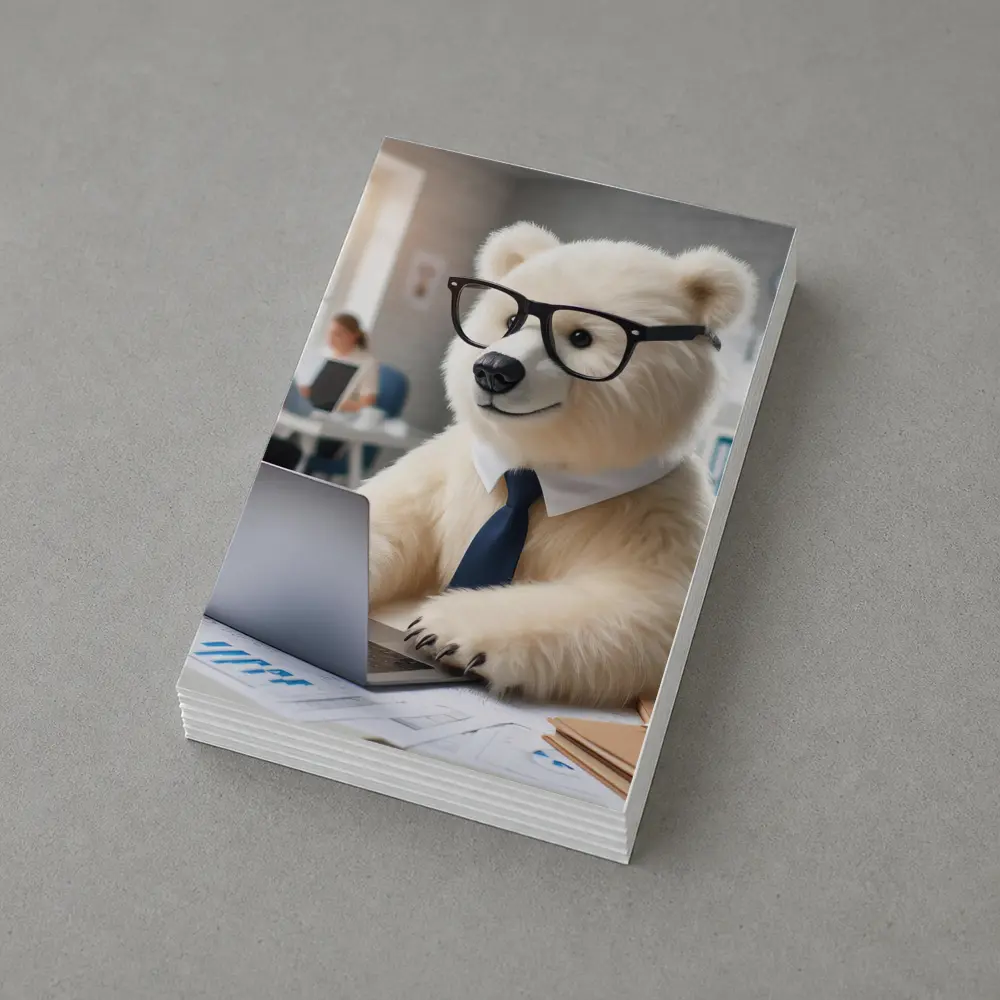 Polar Bear Office Worker Wearing Glasses Tie – Postcards