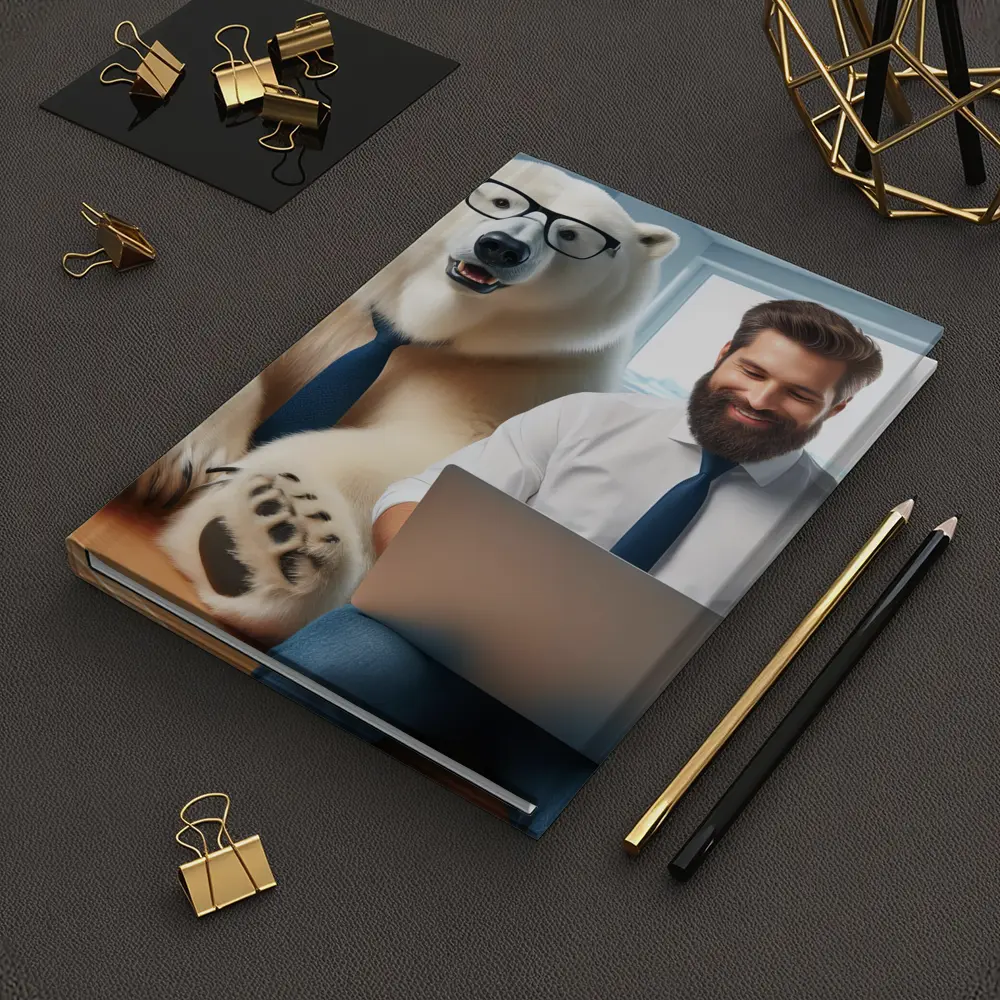 Polar Bear In Glasses Office Coworker Scene – Notebooks