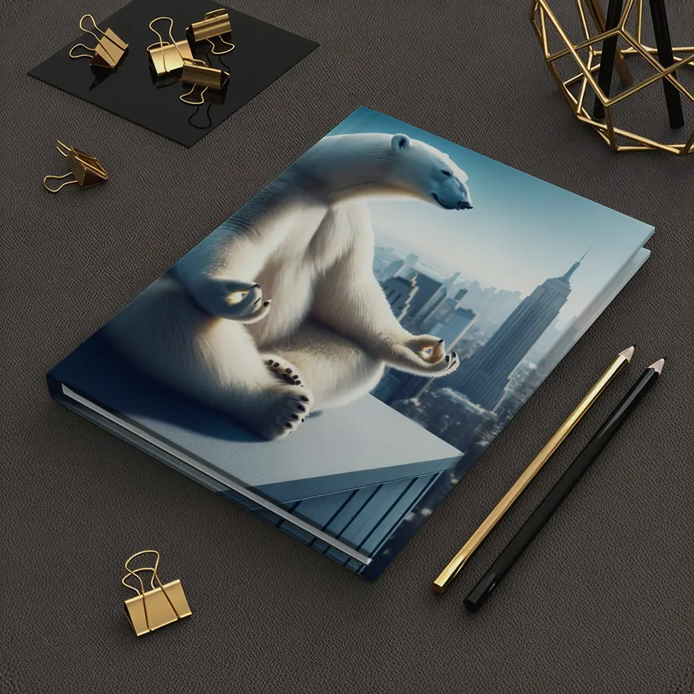 Polar Bear Meditating Over City Skyline – Notebooks
