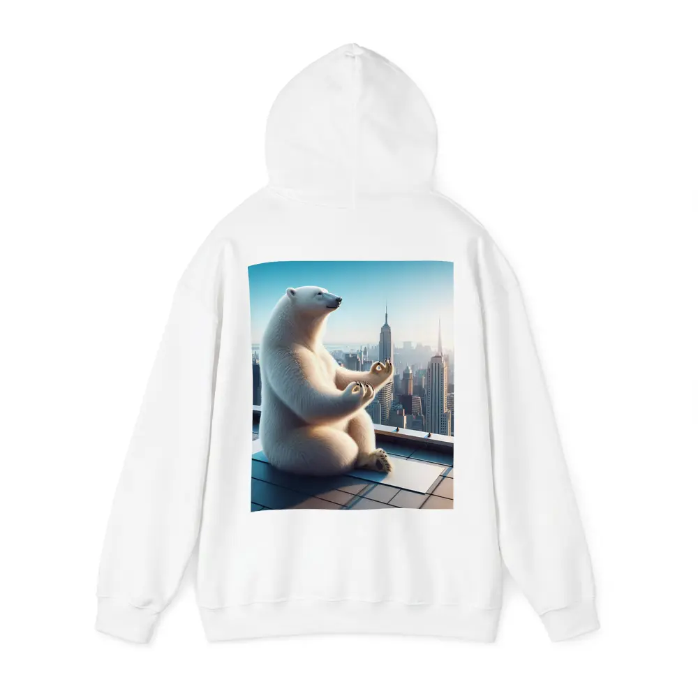 Polar Bear Meditating On City Rooftop – Hoodies