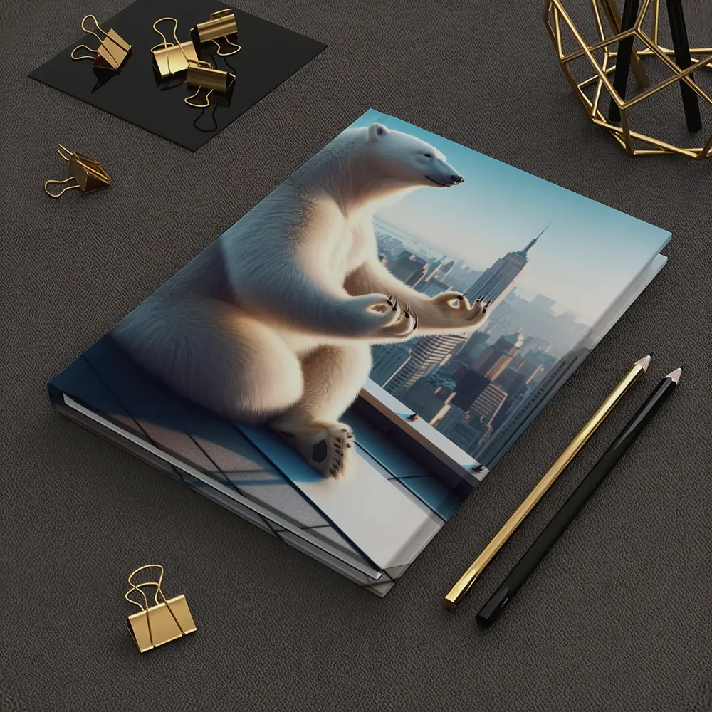 Polar Bear Meditating On City Rooftop – Notebooks